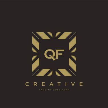 QF ilk harf lüks süsleme logo şablon vektör sanatı