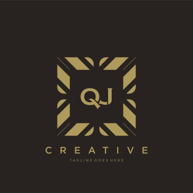 QJ ilk harf lüks süsleme logo şablon vektör sanatı
