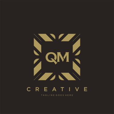 QM ilk harf lüks süsleme logo şablon vektör sanatı