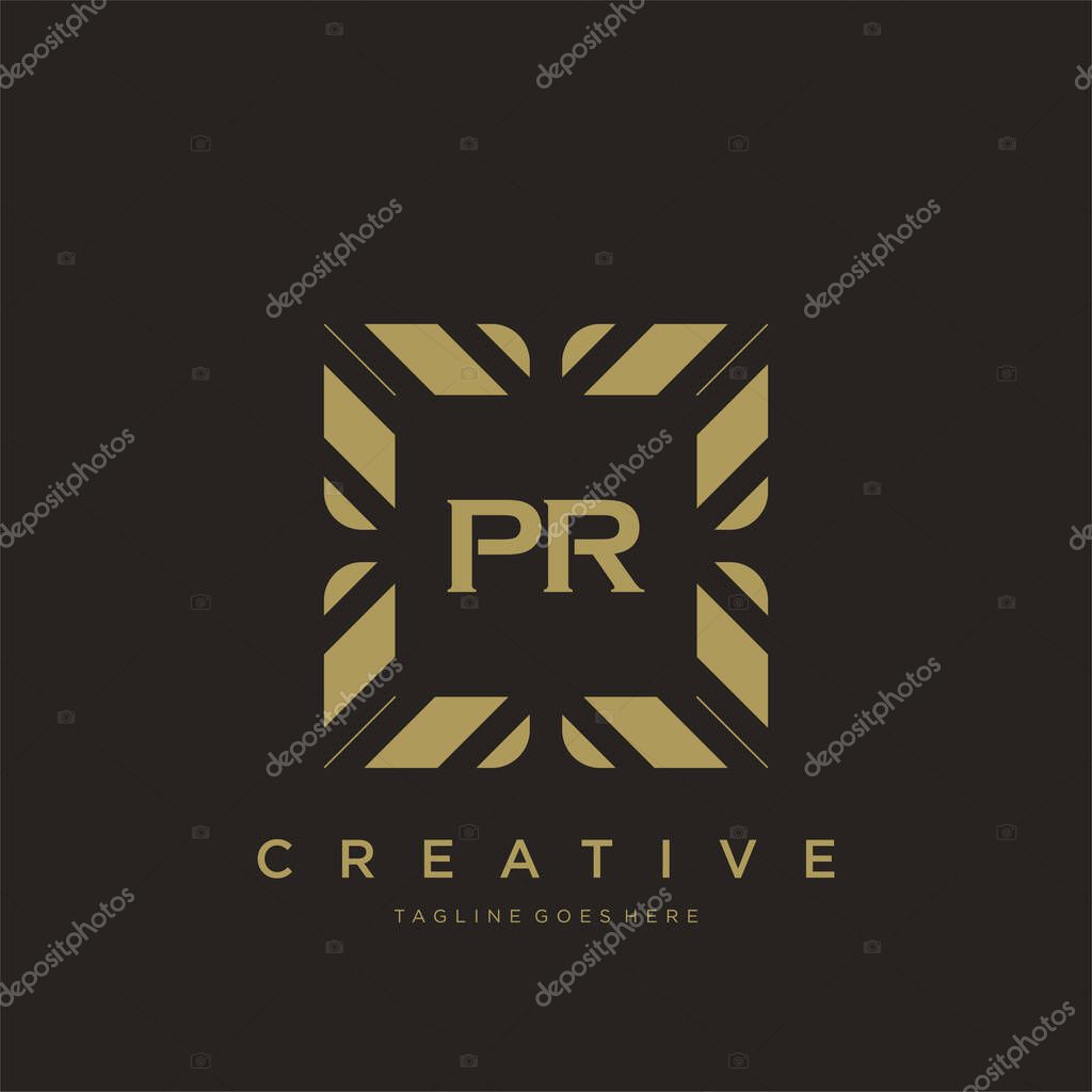 PR initial letter luxury ornament monogram logo template vector art