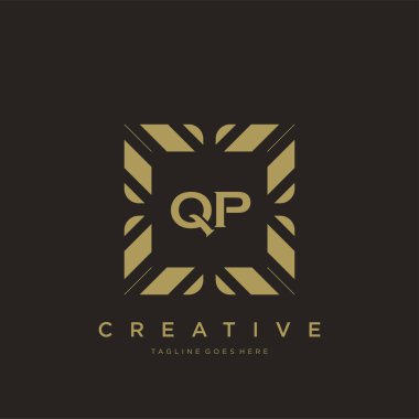 QP ilk harf lüks süsleme logo şablon vektör sanatı