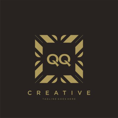 QQ ilk harf lüks süsleme logo şablon vektör sanatı