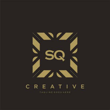 SQ ilk harf lüks süsleme logo şablon vektör sanatı