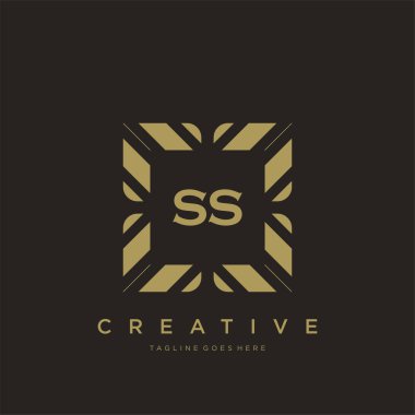 SS ilk harf lüks süsleme logo şablon vektör sanatı