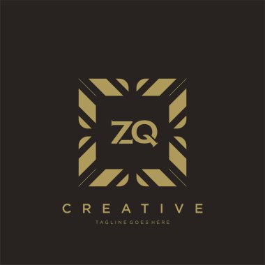ZQ ilk harf lüks süsleme logo şablon vektör sanatı