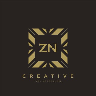 ZN ilk harf lüks süsleme logo şablon vektör sanatı