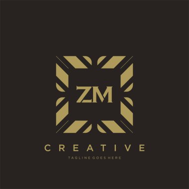 ZM ilk harf lüks süsleme logo şablon vektör sanatı