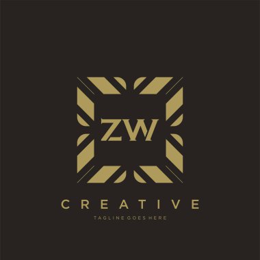 ZW ilk harf lüks süsleme logo şablon vektör sanatı