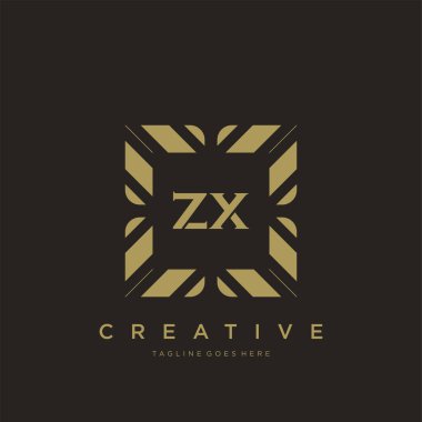 ZX ilk harf lüks süsleme logo şablon vektör sanatı
