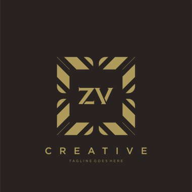 ZV ilk harf lüks süsleme logo şablon vektör sanatı