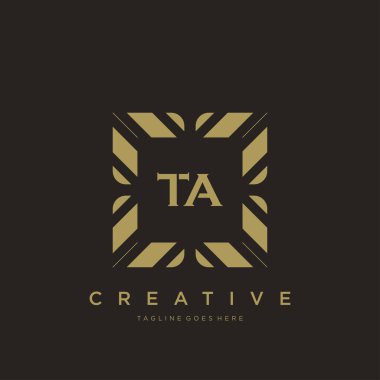 TA ilk harf lüks süsleme logo şablon vektör sanatı