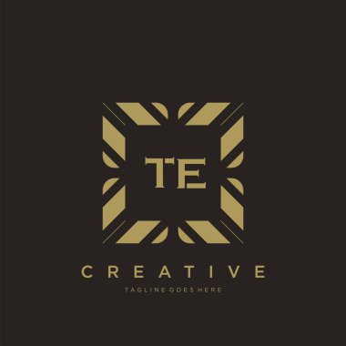 TE ilk harf lüks süsleme logo şablon vektör sanatı