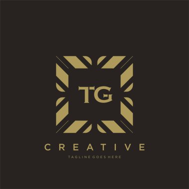 TG ilk harf lüks süsleme logo şablon vektör sanatı