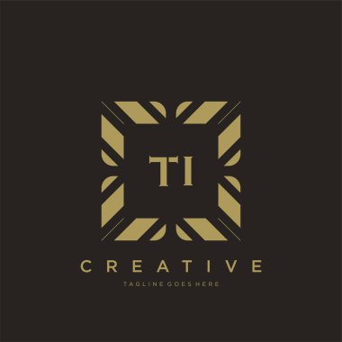 TI ilk harf lüks süsleme logo şablon vektör sanatı