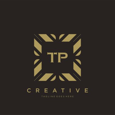 TP ilk harf lüks süsleme logo şablon vektör sanatı