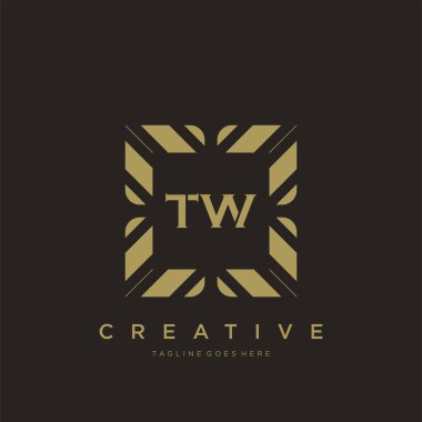 TW ilk harf lüks süsleme logo şablon vektör sanatı
