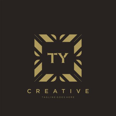 TY ilk harf lüks süsleme logo şablon vektör sanatı