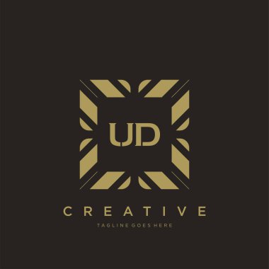 UD ilk harf lüks süsleme logo şablon vektör sanatı