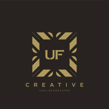 UF ilk harf lüks süsleme logo şablon vektör sanatı