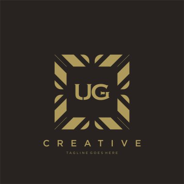 UG ilk harf lüks süsleme logo şablon vektör sanatı