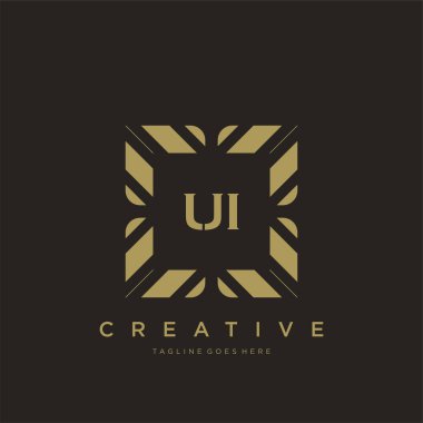 UI ilk harf lüks süsleme logo şablon vektör sanatı