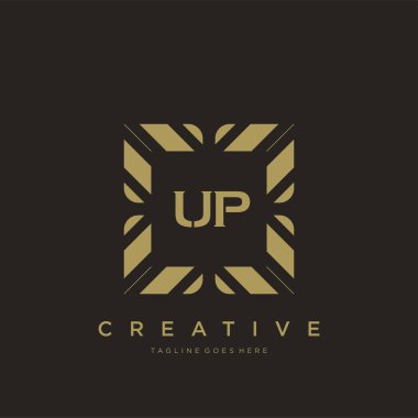 UP ilk harf lüks süsleme logo şablon vektör sanatı
