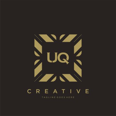 UQ ilk harf lüks süsleme logo şablon vektör sanatı