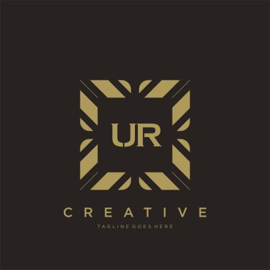 UR ilk harf lüks süsleme logo şablon vektör sanatı