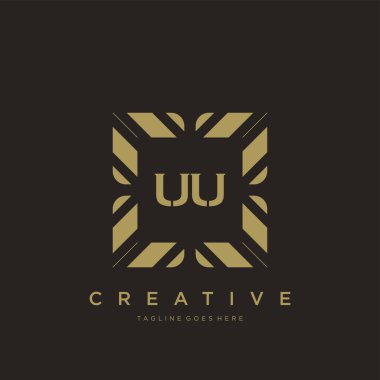 UU ilk harf lüks süsleme logo şablon vektör sanatı