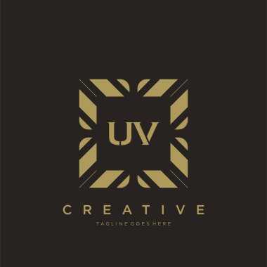 UV ilk harf lüks süsleme logo şablon vektör sanatı