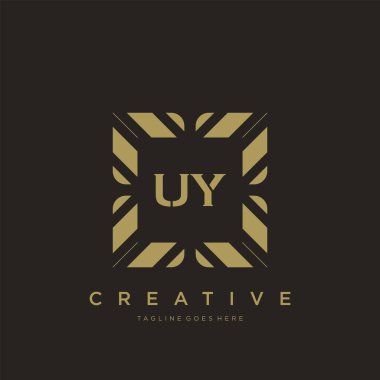 UY ilk harf lüks süsleme logo şablon vektör sanatı