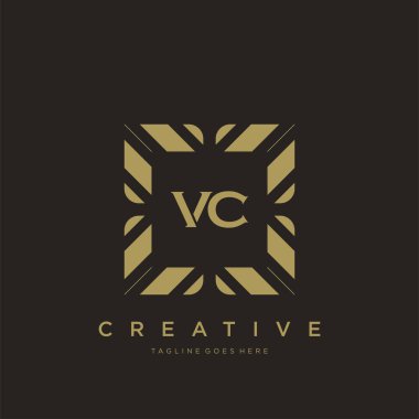 VC ilk harf lüks süsleme logo şablon vektör sanatı