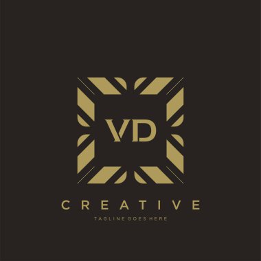 VD ilk harf lüks süsleme logo şablon vektör sanatı
