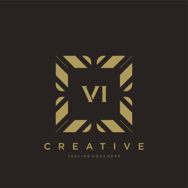 VI ilk harf lüks süsleme logo şablon vektör sanatı