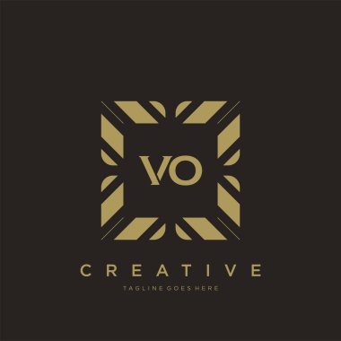 VO ilk harf lüks süsleme logo şablon vektör sanatı
