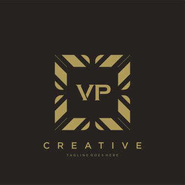 VP ilk harf lüks süsleme logo şablon vektör sanatı