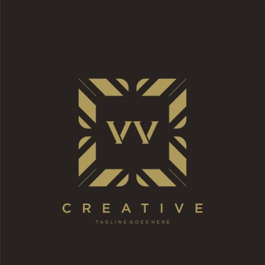 VV ilk harf lüks süsleme logo şablon vektör sanatı