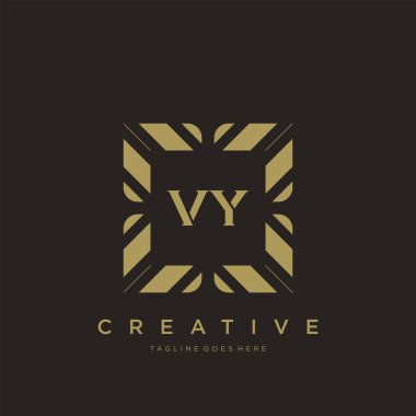 VY ilk harf lüks süsleme logo şablon vektör sanatı