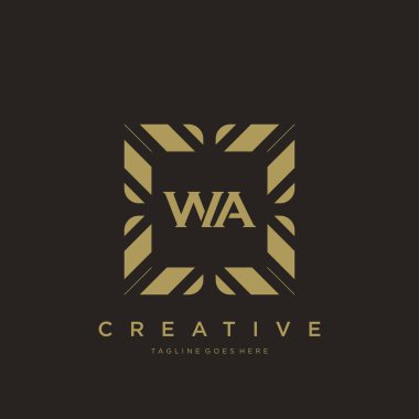 WA ilk harf lüks süsleme logo şablon vektör sanatı