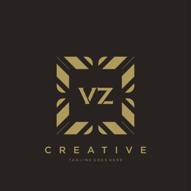 VZ ilk harf lüks süsleme logo şablon vektör sanatı
