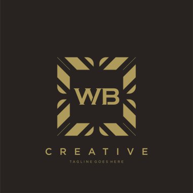 WB ilk harf lüks süsleme logo şablon vektör sanatı