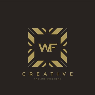 WF ilk harf lüks süsleme logo şablon vektör sanatı