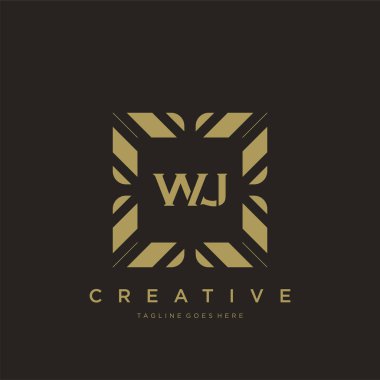 WJ ilk harf lüks süsleme logo şablon vektör sanatı