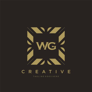 WG ilk harf lüks süsleme logo şablon vektör sanatı
