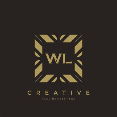 WL ilk harf lüks süsleme logo şablon vektör sanatı