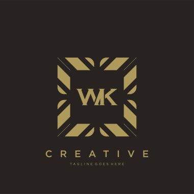 WK ilk harf lüks süsleme logo şablon vektör sanatı