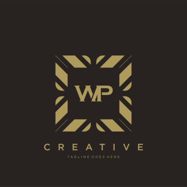 WP ilk harf lüks süsleme logo şablon vektör sanatı