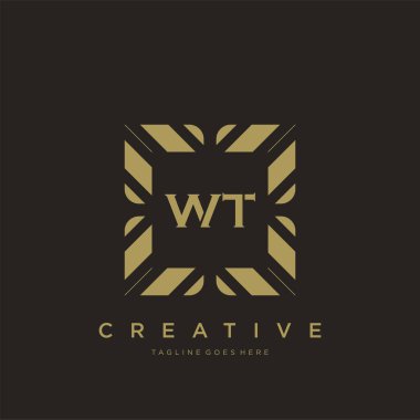 WT ilk harf lüks süsleme logo şablon vektör sanatı