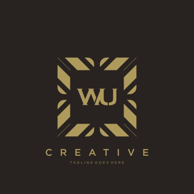 WU ilk harf lüks süsleme logo şablon vektör sanatı