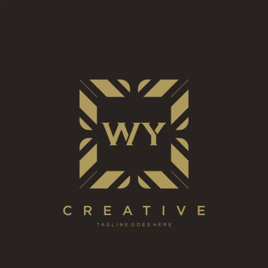 WY ilk harf lüks süsleme logo şablon vektör sanatı